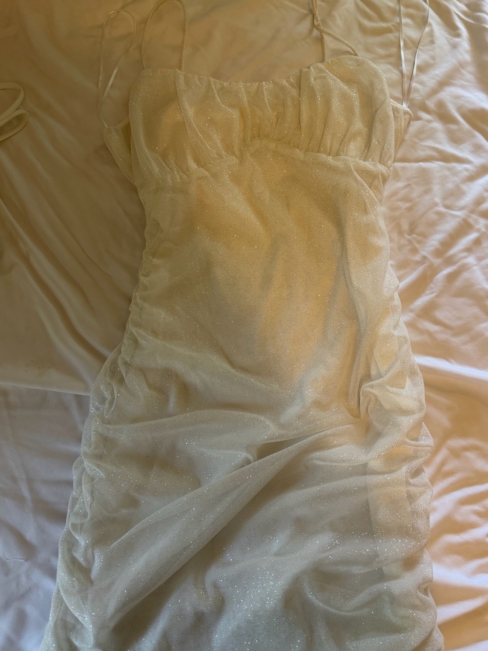 White Shimmer Mini Dress